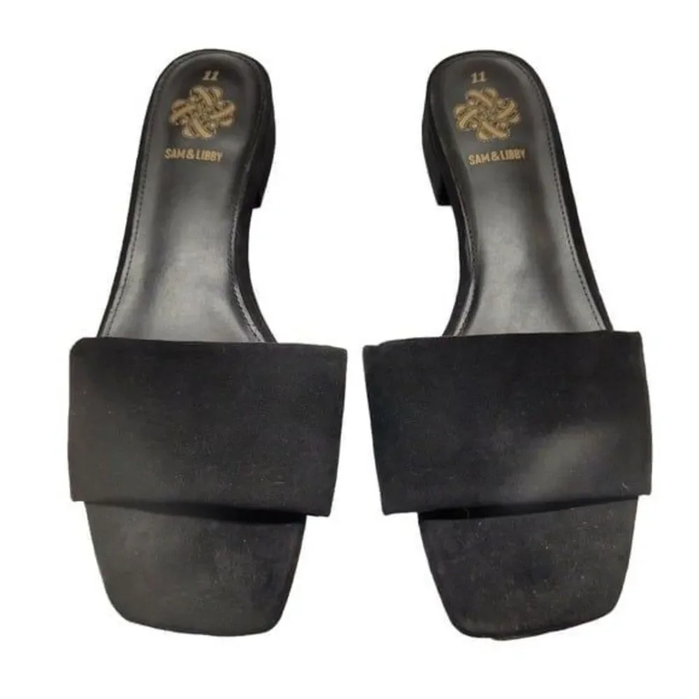 * Sam & Libby size 11 slides new solid black 1
